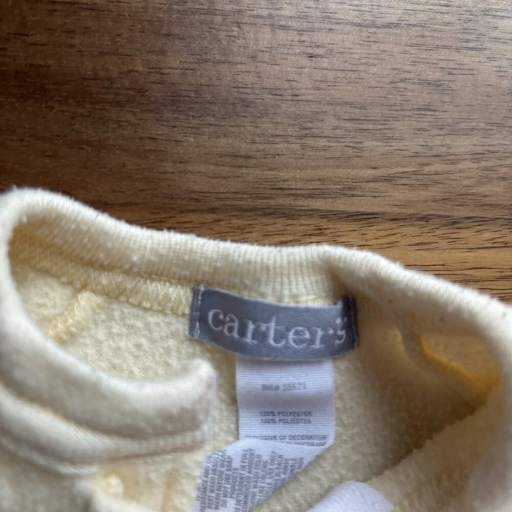 Vintage Carters Duckie Footed Sleeper Paste‎ Yellow Fleece Baby Duck 6 Months